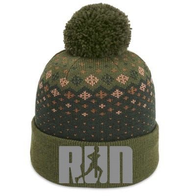 Silhouette Run Design For Runner Marathon Graphic Running The Baniff Cuffed Pom Beanie