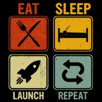 Sarcastic Retro Design Eat Sleep Launch Repeat 16 in Basic Backpack