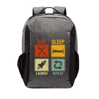 Sarcastic Retro Design Eat Sleep Launch Repeat Vector Backpack