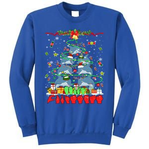 Santa Reindeer Dolphins Xmas Tree Hands Sign Language Gift Sweatshirt