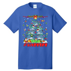 Santa Reindeer Dolphins Xmas Tree Hands Sign Language Gift Tall T-Shirt