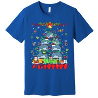 Santa Reindeer Dolphins Xmas Tree Hands Sign Language Gift Premium T-Shirt