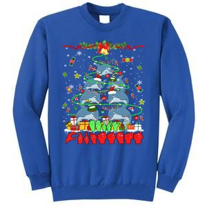 Santa Reindeer Dolphins Xmas Tree Hands Sign Language Gift Tall Sweatshirt