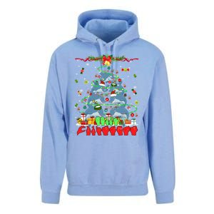 Santa Reindeer Dolphins Xmas Tree Hands Sign Language Gift Unisex Surf Hoodie