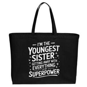 Sister Rules DonT Apply To Me Funny Sibling Cotton Canvas Jumbo Tote