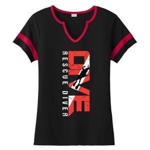 SCUBA Rescue Diver For Instructors Students Divers Ladies Halftime Notch Neck Tee