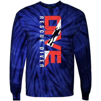 SCUBA Rescue Diver For Instructors Students Divers Tie-Dye Long Sleeve Shirt