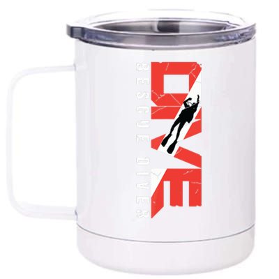 SCUBA Rescue Diver For Instructors Students Divers 12 oz Stainless Steel Tumbler Cup