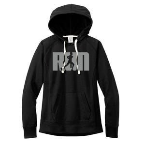 Silhouette Run Design For Runner Marathon Graphic Running Women's Fleece Hoodie