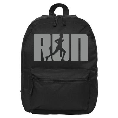 Silhouette Run Design For Runner Marathon Graphic Running 16 in Basic Backpack