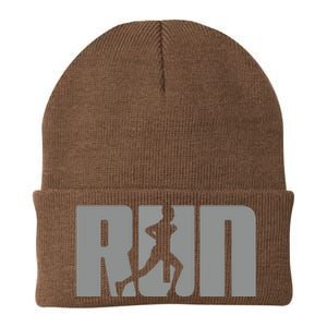 Silhouette Run Design For Runner Marathon Graphic Running Knit Cap Winter Beanie