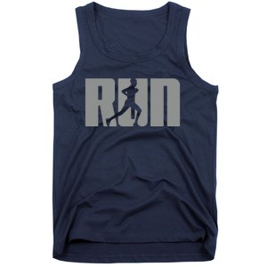 Silhouette Run Design For Runner Marathon Graphic Running Tank Top