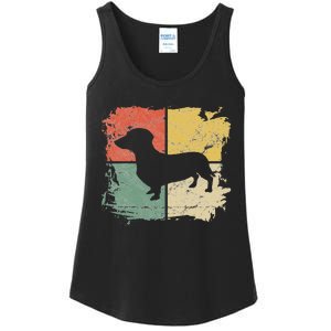 Square Retro Dachshund Owner Gift Dog Parent Dad Doxie Mom Ladies Essential Tank