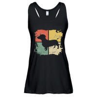 Square Retro Dachshund Owner Gift Dog Parent Dad Doxie Mom Ladies Essential Flowy Tank