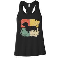 Square Retro Dachshund Owner Gift Dog Parent Dad Doxie Mom Women's Racerback Tank