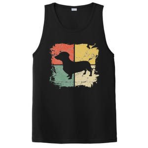 Square Retro Dachshund Owner Gift Dog Parent Dad Doxie Mom PosiCharge Competitor Tank