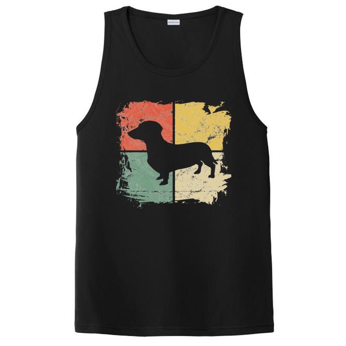 Square Retro Dachshund Owner Gift Dog Parent Dad Doxie Mom PosiCharge Competitor Tank