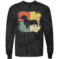 Square Retro Dachshund Owner Gift Dog Parent Dad Doxie Mom Tie-Dye Long Sleeve Shirt