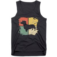 Square Retro Dachshund Owner Gift Dog Parent Dad Doxie Mom Tank Top