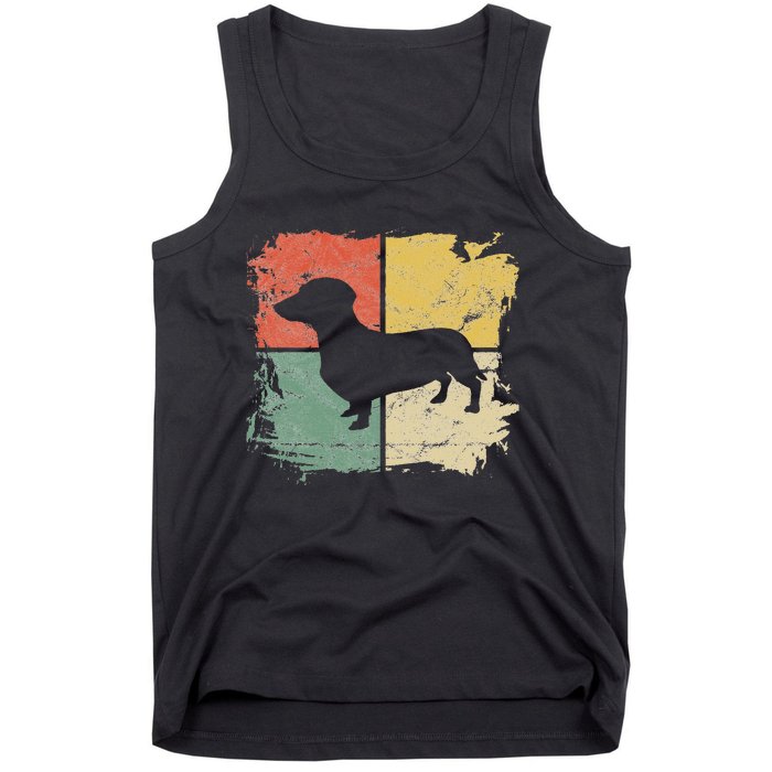 Square Retro Dachshund Owner Gift Dog Parent Dad Doxie Mom Tank Top