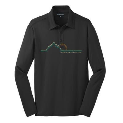 Summer Retro Daniel Boone National Forest Kentucky Silk Touch Performance Long Sleeve Polo