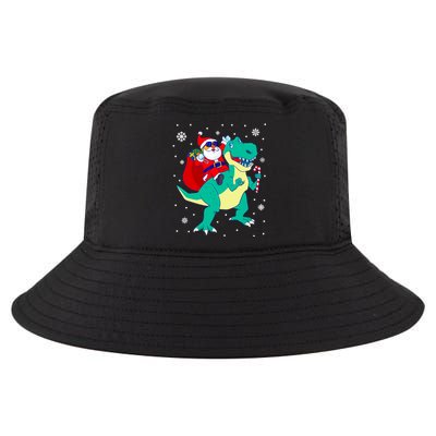 Santa Riding Dinosaur Christmas T Rex Rawr Boy Gift Cool Comfort Performance Bucket Hat