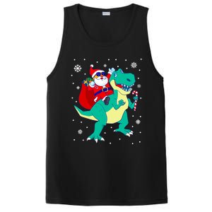 Santa Riding Dinosaur Christmas T Rex Rawr Boy Gift PosiCharge Competitor Tank