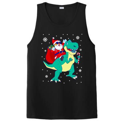 Santa Riding Dinosaur Christmas T Rex Rawr Boy Gift PosiCharge Competitor Tank