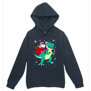 Santa Riding Dinosaur Christmas T Rex Rawr Boy Gift Urban Pullover Hoodie