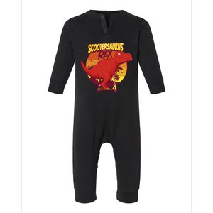 Scootersaurus Rex Dinosaur Infant Fleece One Piece