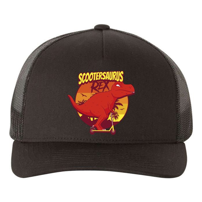 Scootersaurus Rex Dinosaur Yupoong Adult 5-Panel Trucker Hat