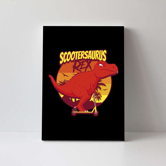 Scootersaurus Rex Dinosaur Canvas