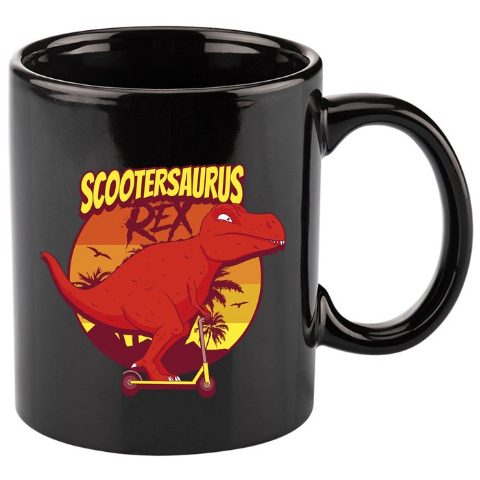 Scootersaurus Rex Dinosaur 11oz C Handle Ceramic Mug
