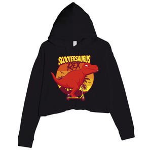 Scootersaurus Rex Dinosaur Crop Fleece Hoodie