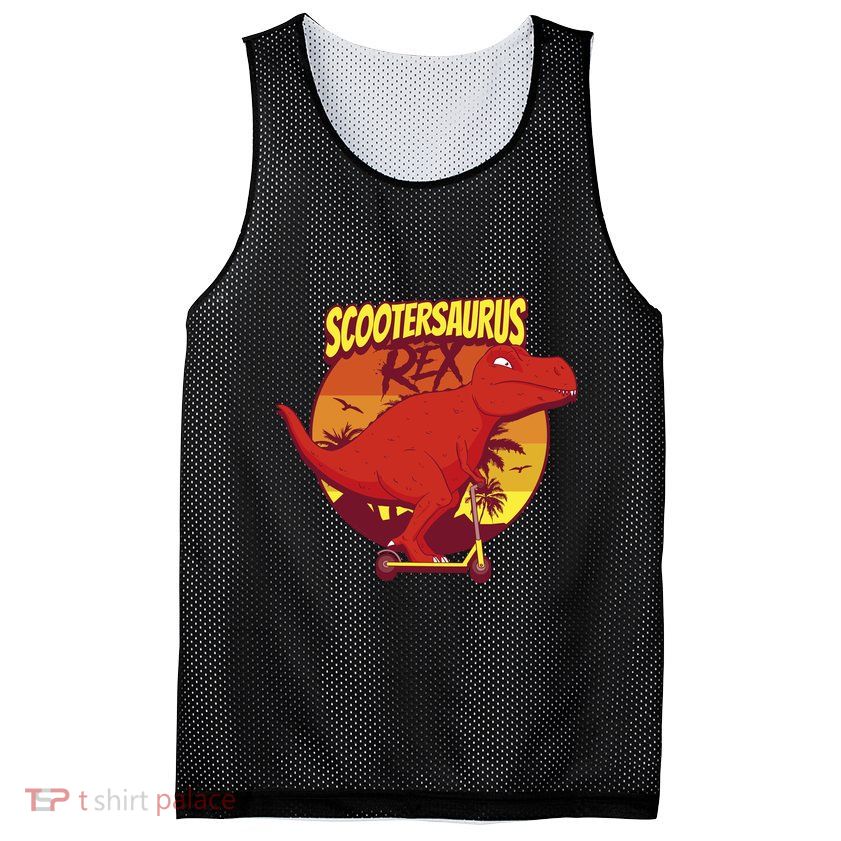 Scootersaurus Rex Dinosaur Mesh Reversible Basketball Jersey Tank