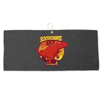 Scootersaurus Rex Dinosaur Large Microfiber Waffle Golf Towel