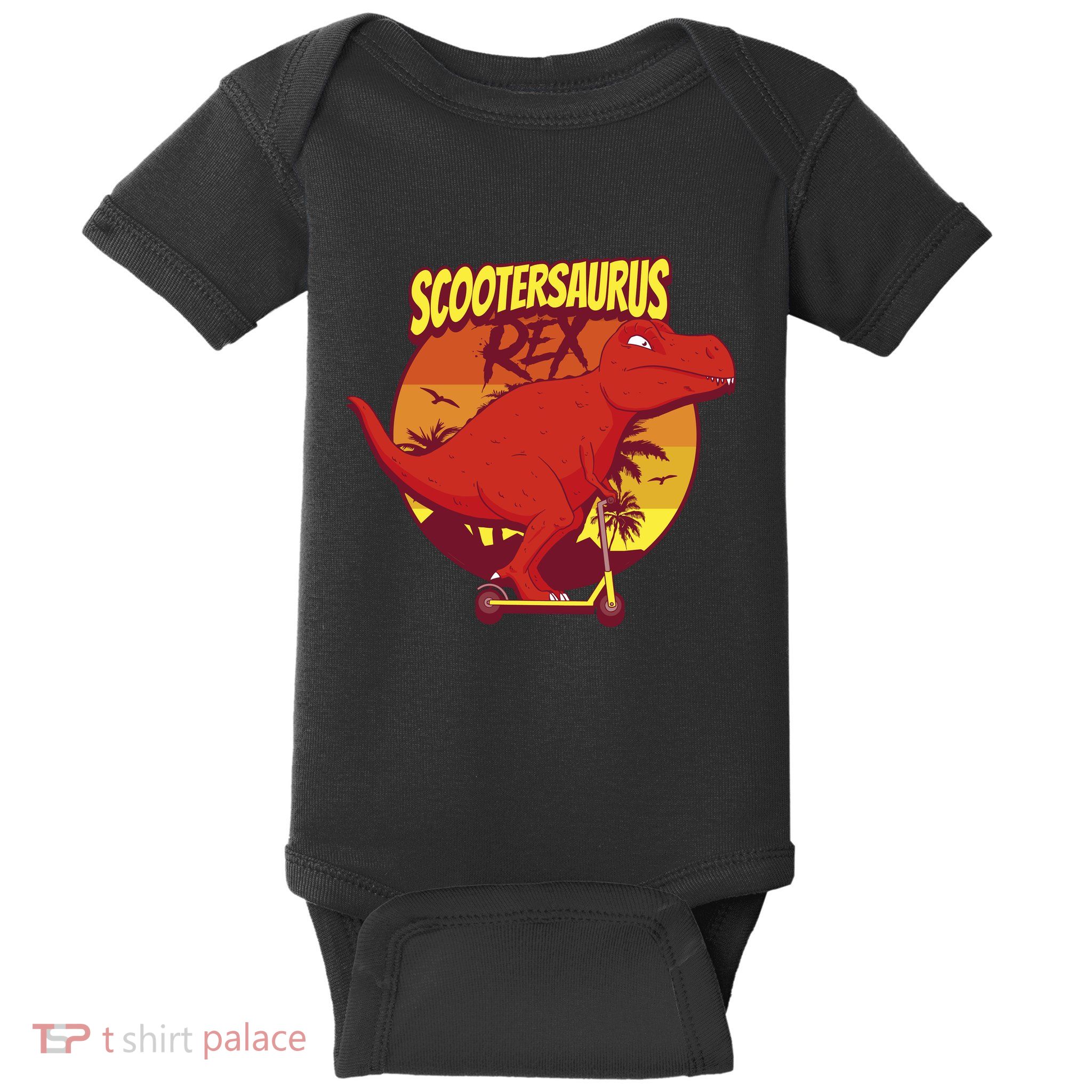 Scootersaurus Rex Dinosaur Baby Bodysuit