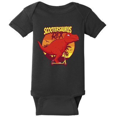 Scootersaurus Rex Dinosaur Baby Bodysuit