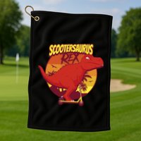 Scootersaurus Rex Dinosaur Golf Towel