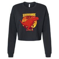 Scootersaurus Rex Dinosaur Cropped Pullover Crew