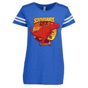 Scootersaurus Rex Dinosaur Enza Ladies Jersey Football T-Shirt