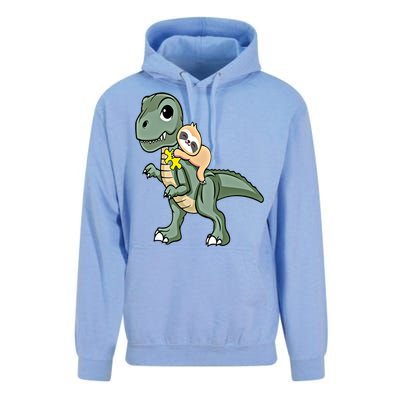 Sloth Riding Dinosaur Autism Awareness Cute Trex Puzzle Gift Unisex Surf Hoodie