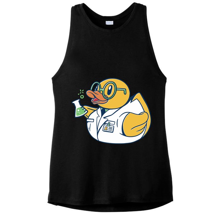 Scientist Rubber Duck Chemist Ladies PosiCharge Tri-Blend Wicking Tank