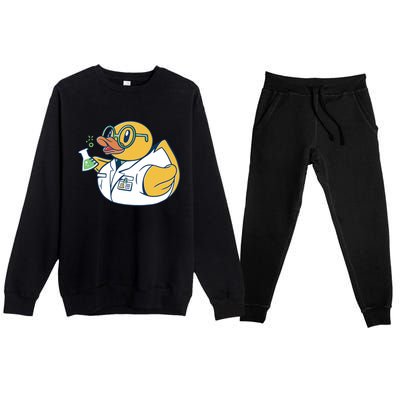 Scientist Rubber Duck Chemist Premium Crewneck Sweatsuit Set