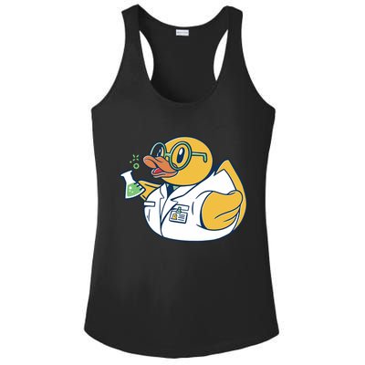 Scientist Rubber Duck Chemist Ladies PosiCharge Competitor Racerback Tank
