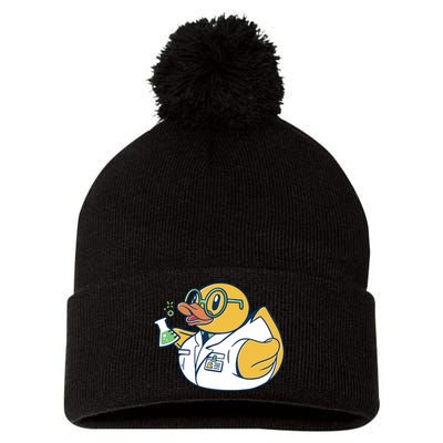 Scientist Rubber Duck Chemist Pom Pom 12in Knit Beanie