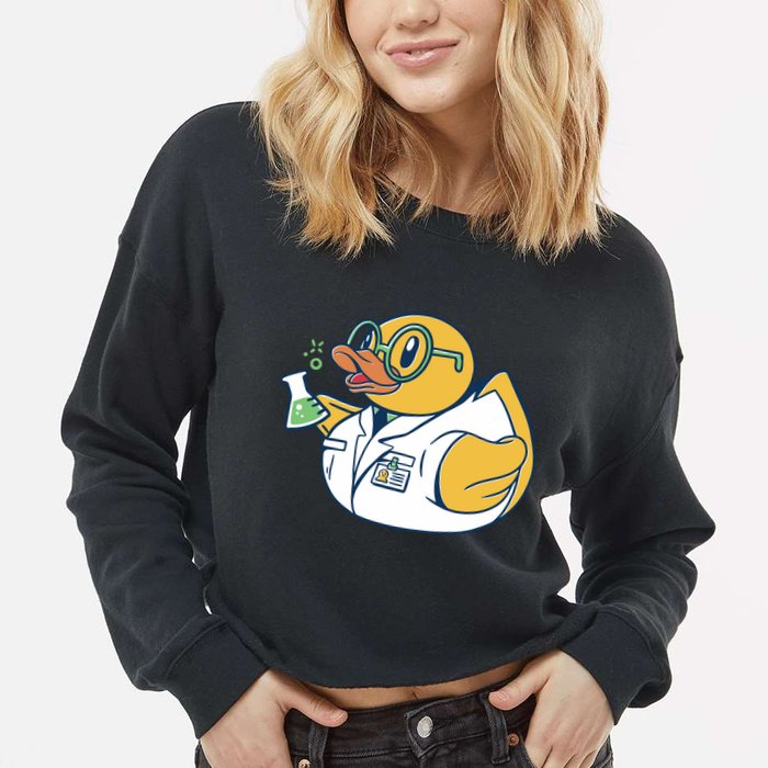 Scientist Rubber Duck Chemist Cropped Pullover Crew