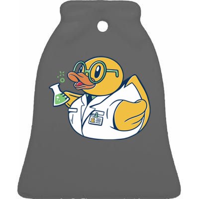 Scientist Rubber Duck Chemist Ceramic Bell Ornament