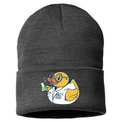 Scientist Rubber Duck Chemist Sustainable Knit Beanie