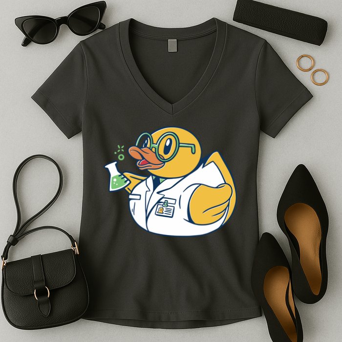 Scientist Rubber Duck Chemist Women's V-Neck T-Shirt
